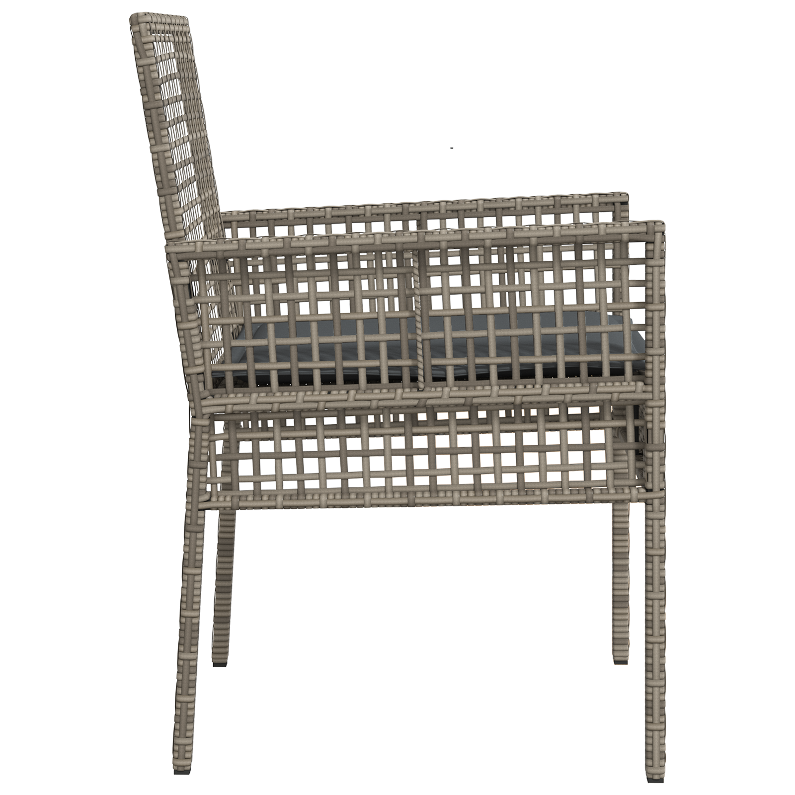 Sedie da giardino  2 pezzi con cuscini Grigio Rattan