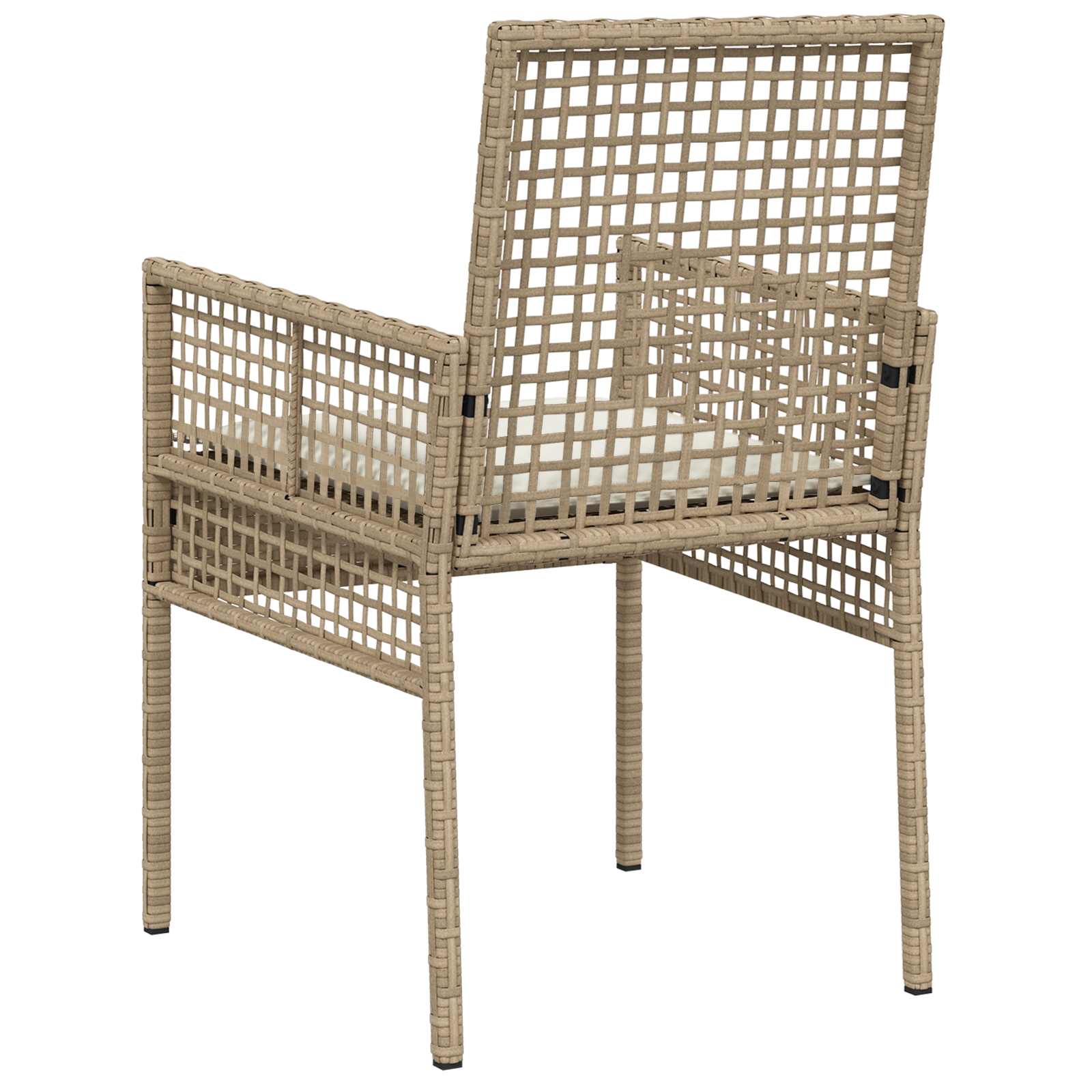 Sedie da giardino  2 pcs con cuscini Beige Rattan sintetico