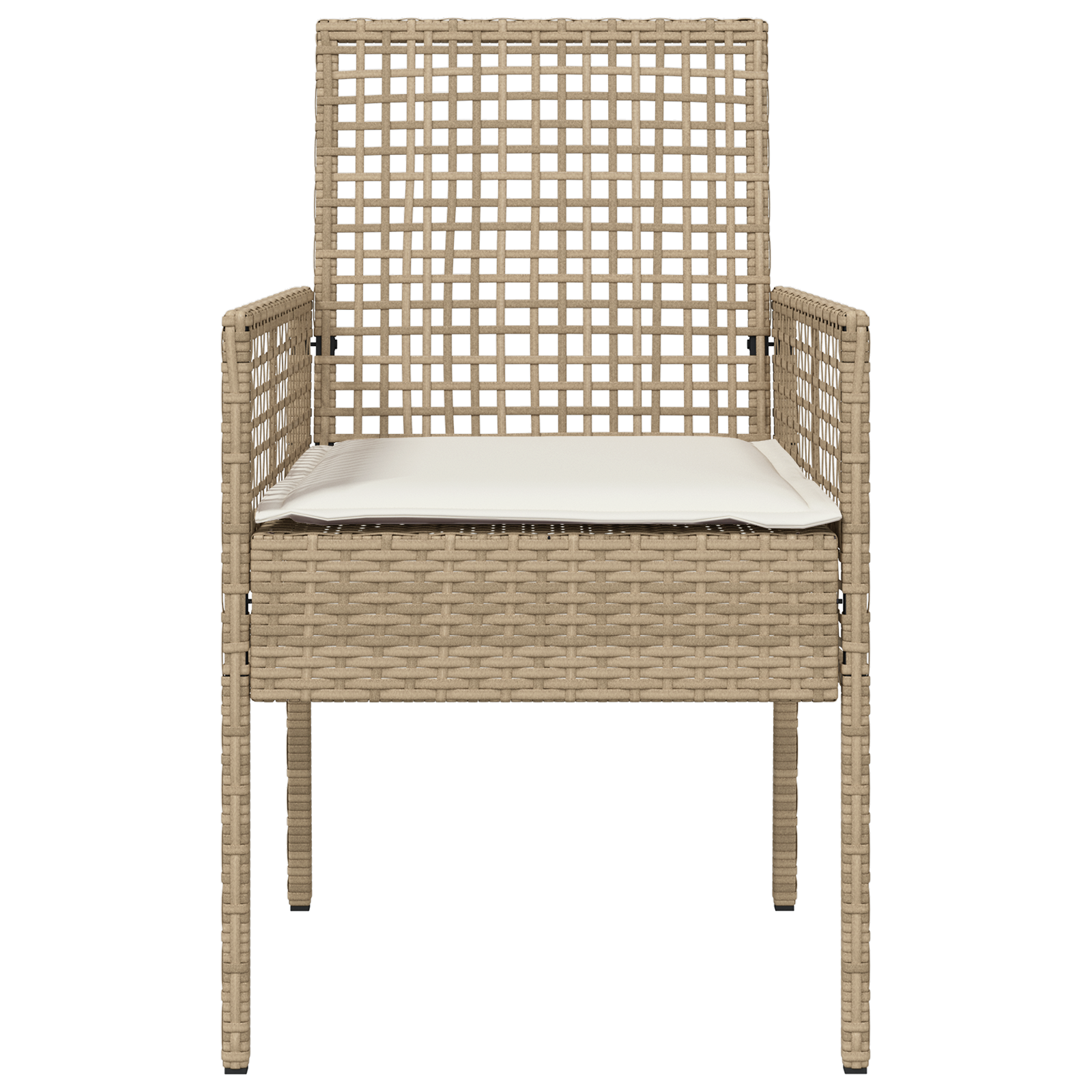 Sedie da giardino  2 pcs con cuscini Beige Rattan sintetico
