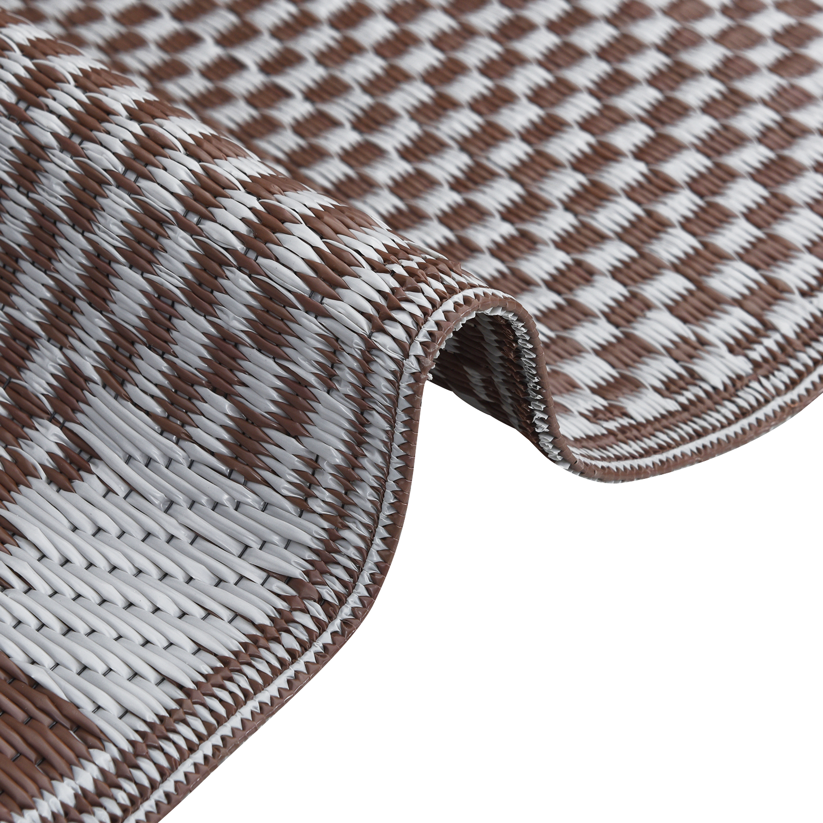 Tappeto da Esterno ARAKIL Marrone e Bianco Polipropilene