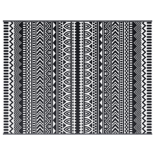 Tappeto da esterno ARAKIL Nero e Bianco Tessuto, Poliestere Grande