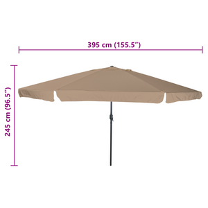 Parasol da giardino  ø395x245 cm Tortora