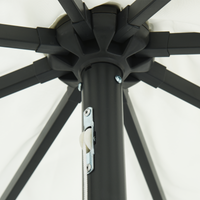 Parasol da Giardino  con Luci LED ø395x245 cm Bianco Sabbia