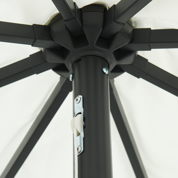 Parasol da Giardino  con Luci LED ø395x245 cm Bianco Sabbia