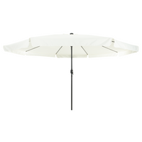 Parasol da Giardino  con Luci LED ø395x245 cm Bianco Sabbia