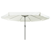 Parasol da Giardino  con Luci LED ø395x245 cm Bianco Sabbia