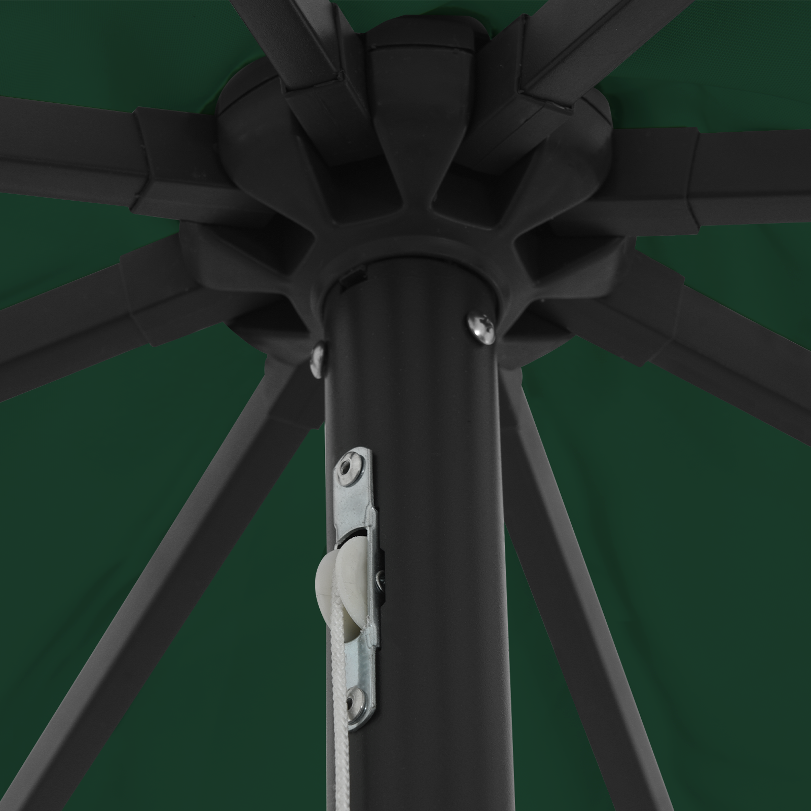 Parasol da Giardino  con Luci LED ø395x245 cm Verde