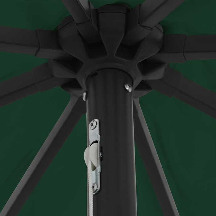 Parasol da Giardino  con Luci LED ø395x245 cm Verde