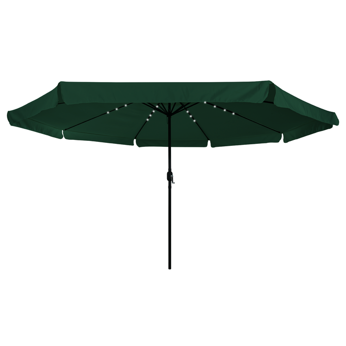 Parasol da Giardino  con Luci LED ø395x245 cm Verde
