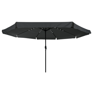 Parasol da Giardino  con Luci a LED ø395x245 cm Antracite