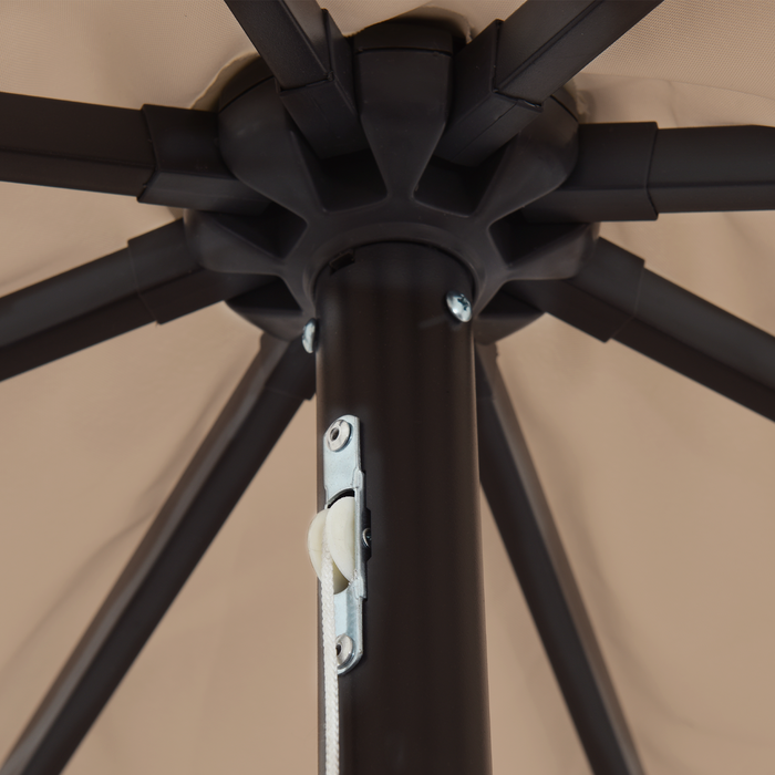 Parasol da giardino  con luci LED ø395x245 cm Tortora