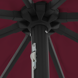 Parasol da giardino  con luci LED Ø395x245 cm Rosso Bordeaux