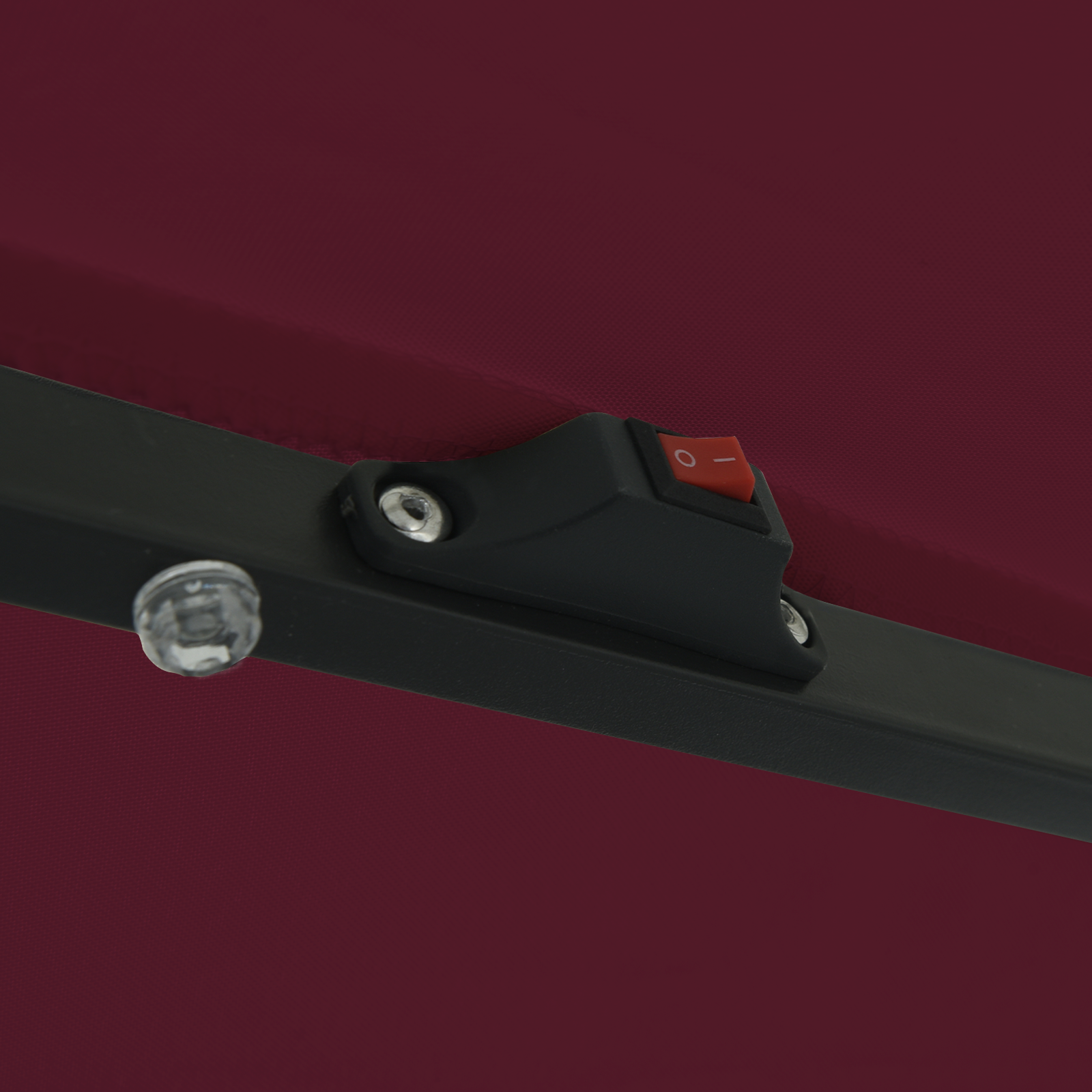 Parasol da giardino  con luci LED Ø395x245 cm Rosso Bordeaux