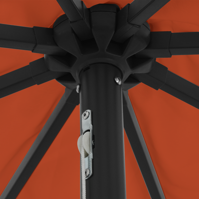Parasol da Giardino  con Luci LED ø395x245 cm Terracotta