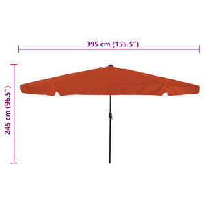 Parasol da Giardino  con Luci LED ø395x245 cm Terracotta