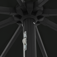 Parasol da Giardino  con Luci LED Ø395x245 cm Nero