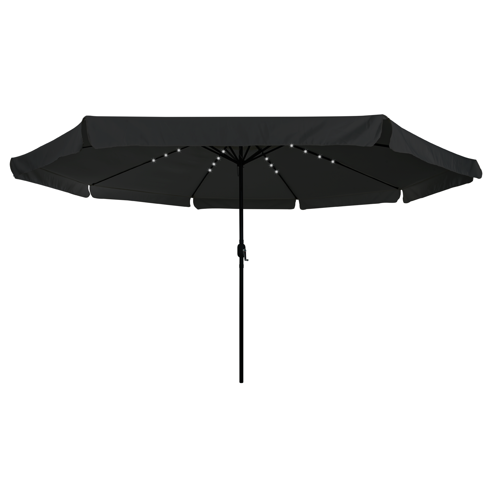 Parasol da Giardino  con Luci LED Ø395x245 cm Nero