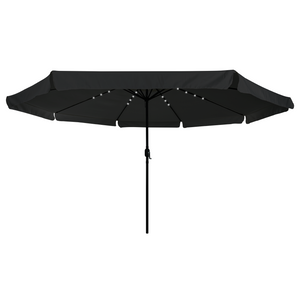 Parasol da Giardino  con Luci LED Ø395x245 cm Nero
