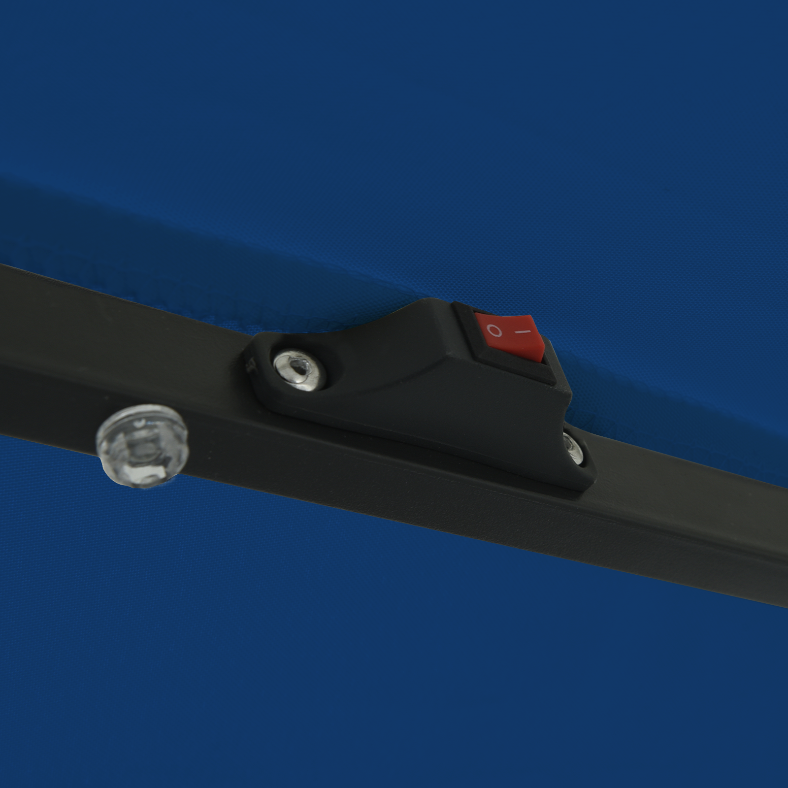 Parasol da Giardino  con Luci LED Ø395x245 cm Blu Azzurro