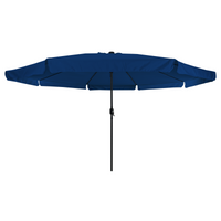 Parasol da Giardino  con Luci LED Ø395x245 cm Blu Azzurro
