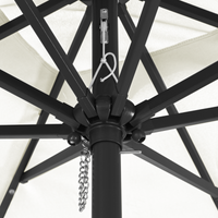 Parasol da giardino quadrato  con luci LED 295x245 cm Bianco sabbia