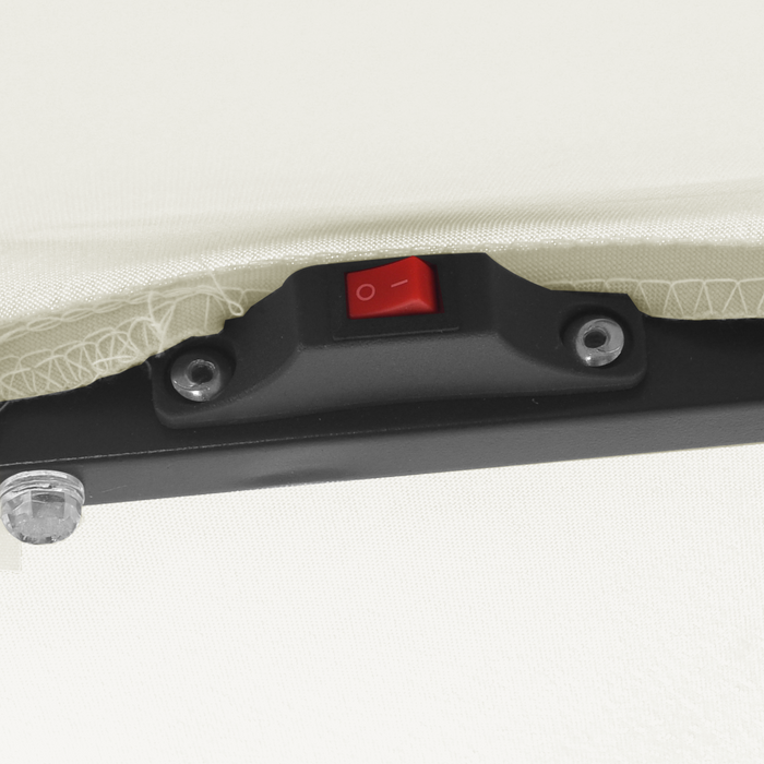 Parasol da giardino quadrato  con luci LED 295x245 cm Bianco sabbia