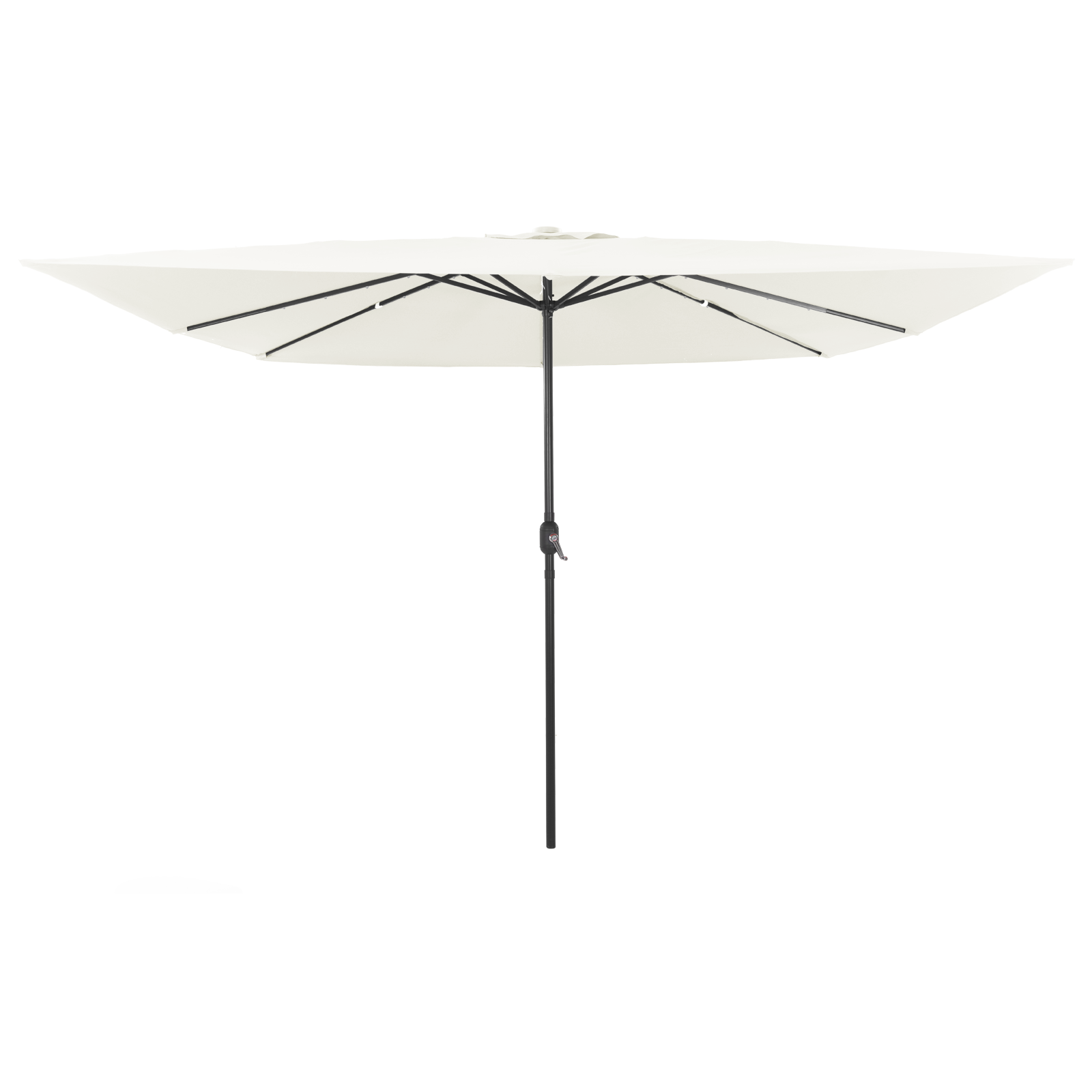 Parasol da giardino quadrato  con luci LED 295x245 cm Bianco sabbia