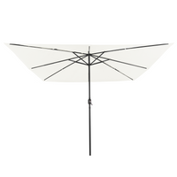 Parasol da giardino quadrato  con luci LED 295x245 cm Bianco sabbia