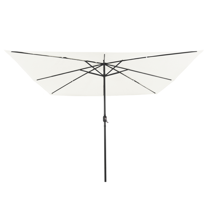 Parasol da giardino quadrato  con luci LED 295x245 cm Bianco sabbia