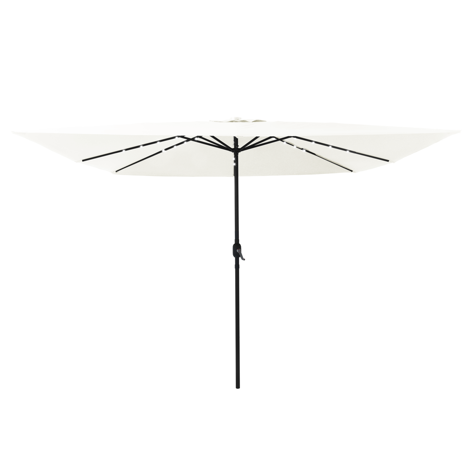 Parasol da giardino quadrato  con luci LED 295x245 cm Bianco sabbia