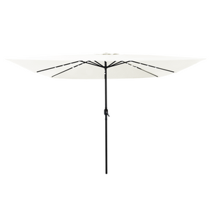 Parasol da giardino quadrato  con luci LED 295x245 cm Bianco sabbia