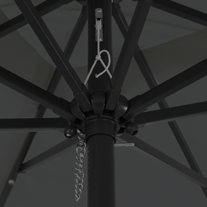 ombrellone quadrato  con luci LED 295x245 cm grigio scuro