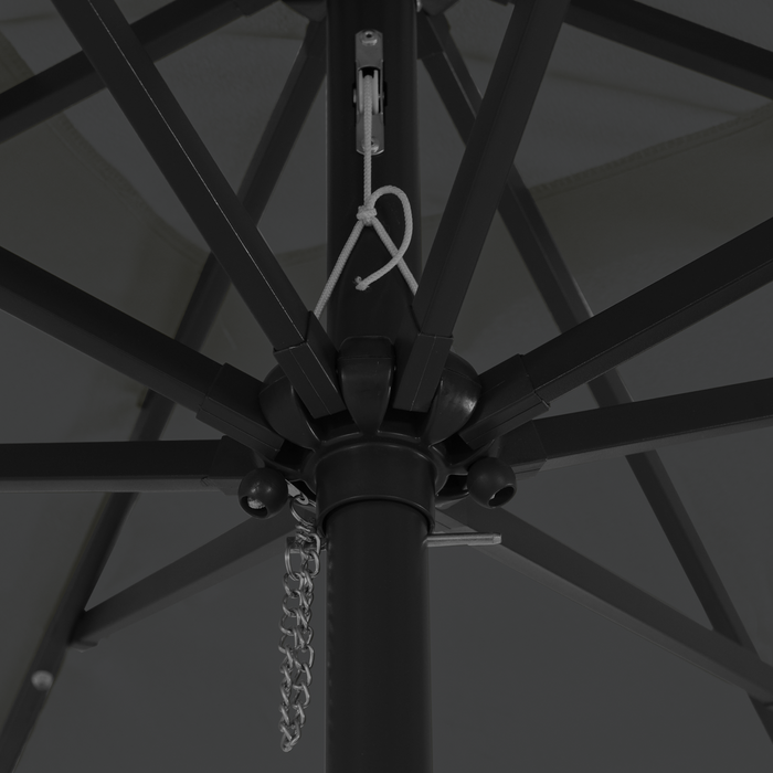 ombrellone quadrato  con luci LED 295x245 cm grigio scuro