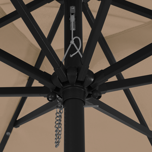 Parasol da Giardino Quadrato  con Luci LED 295x245 cm Tortora