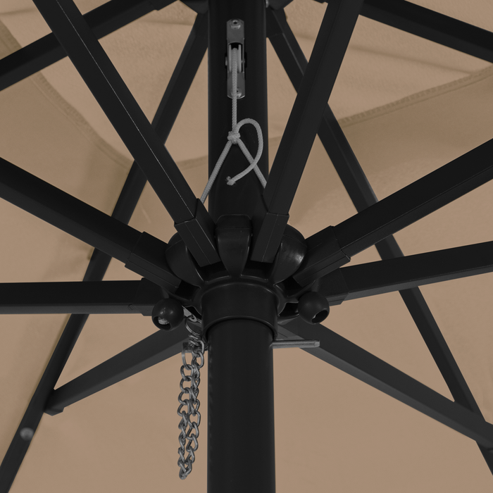 Parasol da Giardino Quadrato  con Luci LED 295x245 cm Tortora