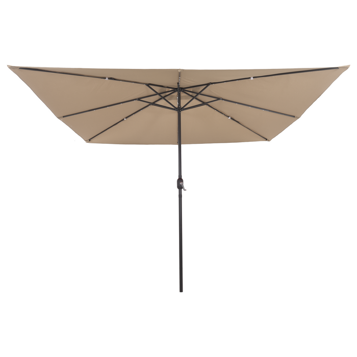 Parasol da Giardino Quadrato  con Luci LED 295x245 cm Tortora