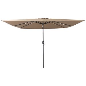 Parasol da Giardino Quadrato  con Luci LED 295x245 cm Tortora