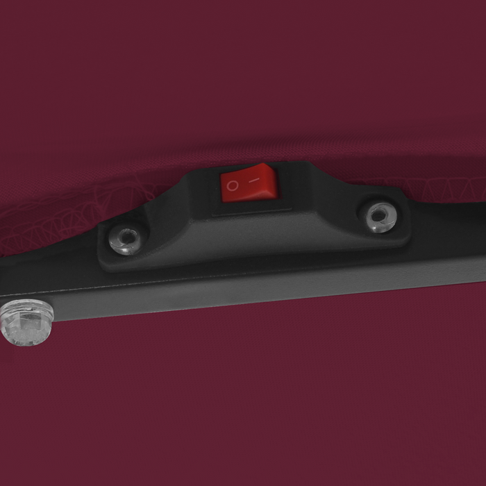 Parasol quadrato da giardino  con luci LED 295x245 cm Bordeaux