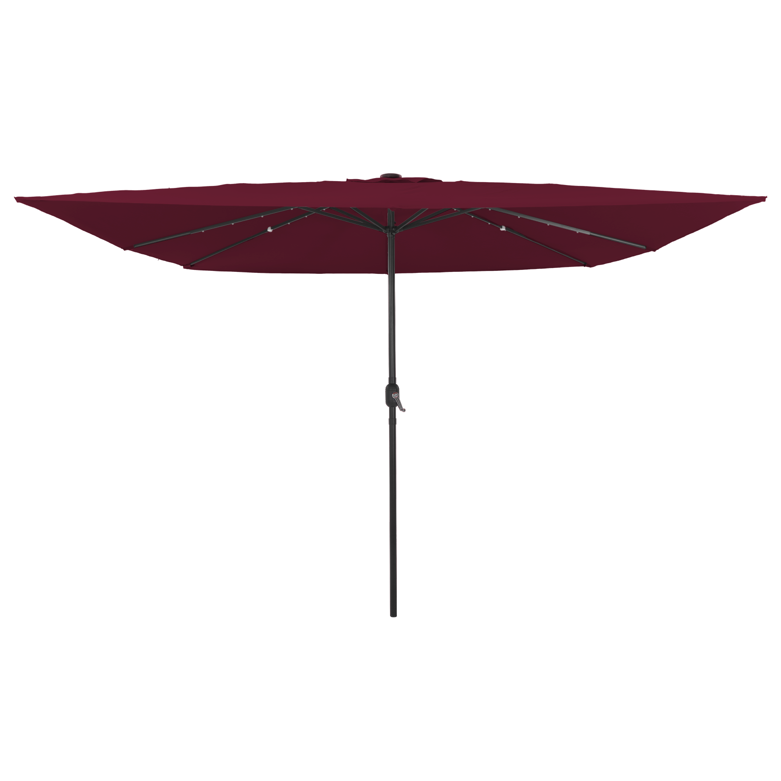 Parasol quadrato da giardino  con luci LED 295x245 cm Bordeaux