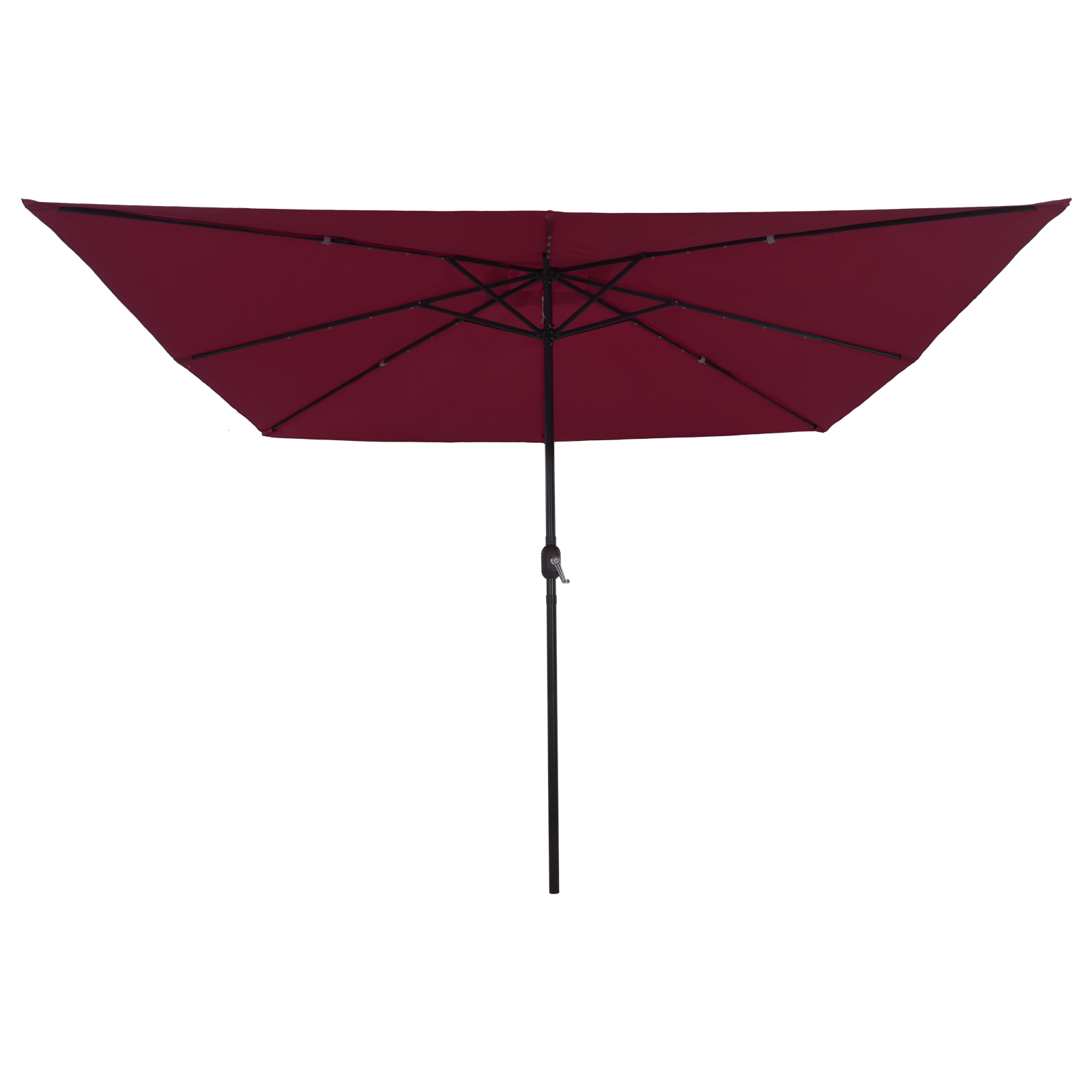 Parasol quadrato da giardino  con luci LED 295x245 cm Bordeaux