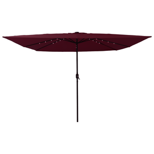 Parasol quadrato da giardino  con luci LED 295x245 cm Bordeaux