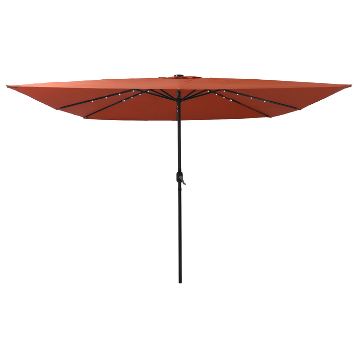 Parasol Quadrato per Giardino  con Luci LED 295x245 cm Terracotta