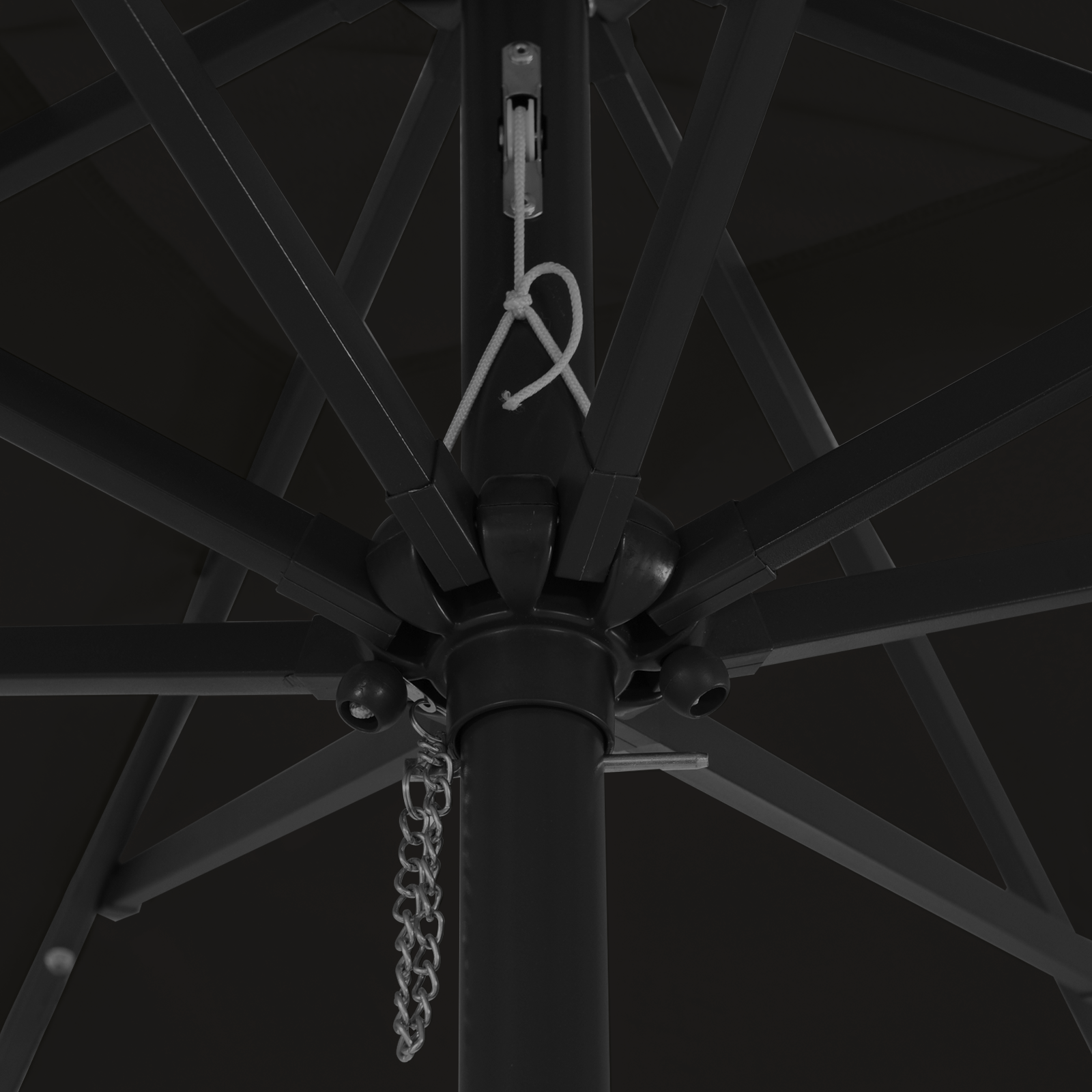 Parasol da giardino quadrato  con luci LED 295x245 cm  Nero