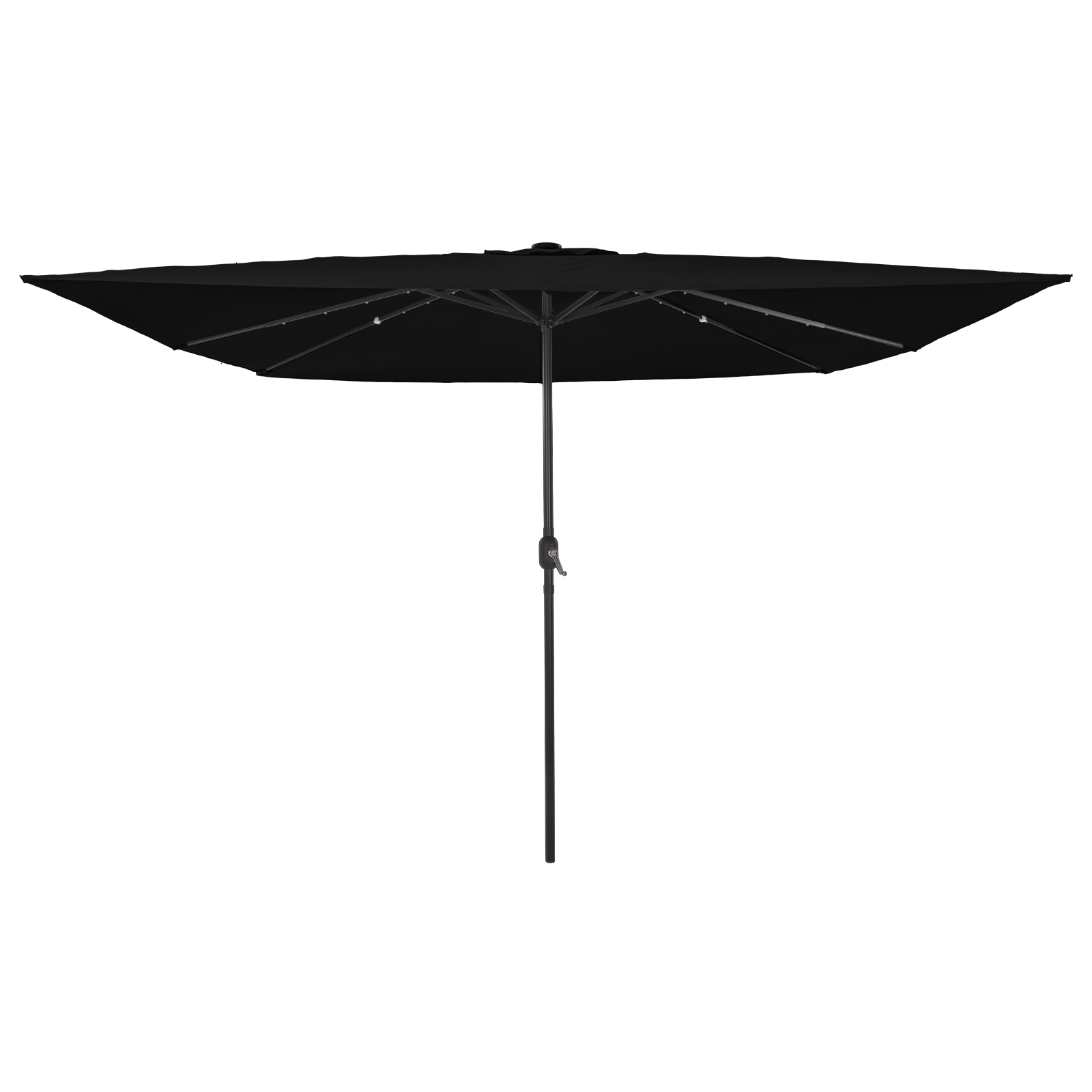 Parasol da giardino quadrato  con luci LED 295x245 cm  Nero