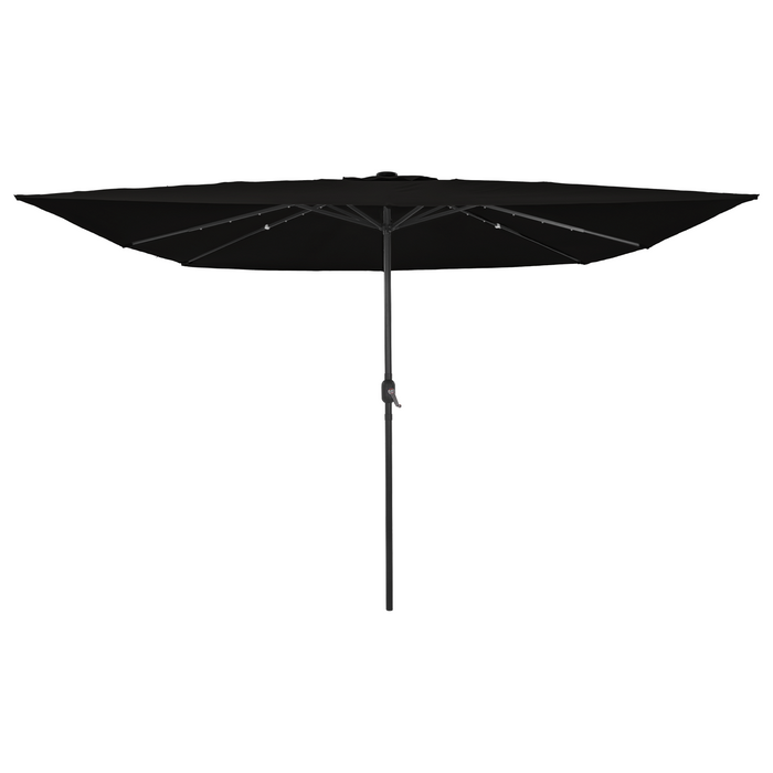 Parasol da giardino quadrato  con luci LED 295x245 cm  Nero