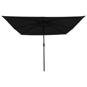 Parasol da giardino quadrato  con luci LED 295x245 cm  Nero
