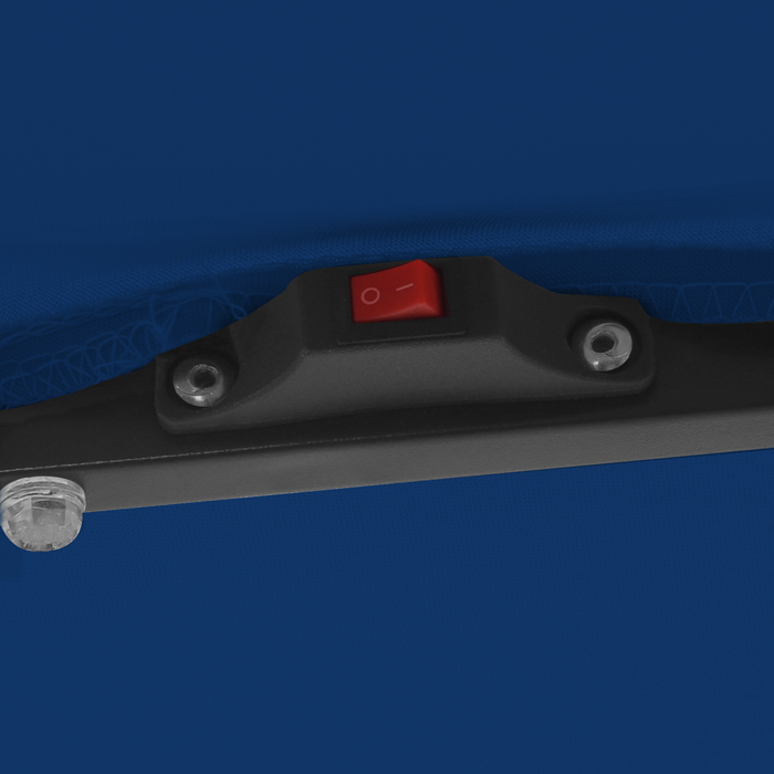 Parasol quadrato da giardino  con luci LED 295x245 cm Blu