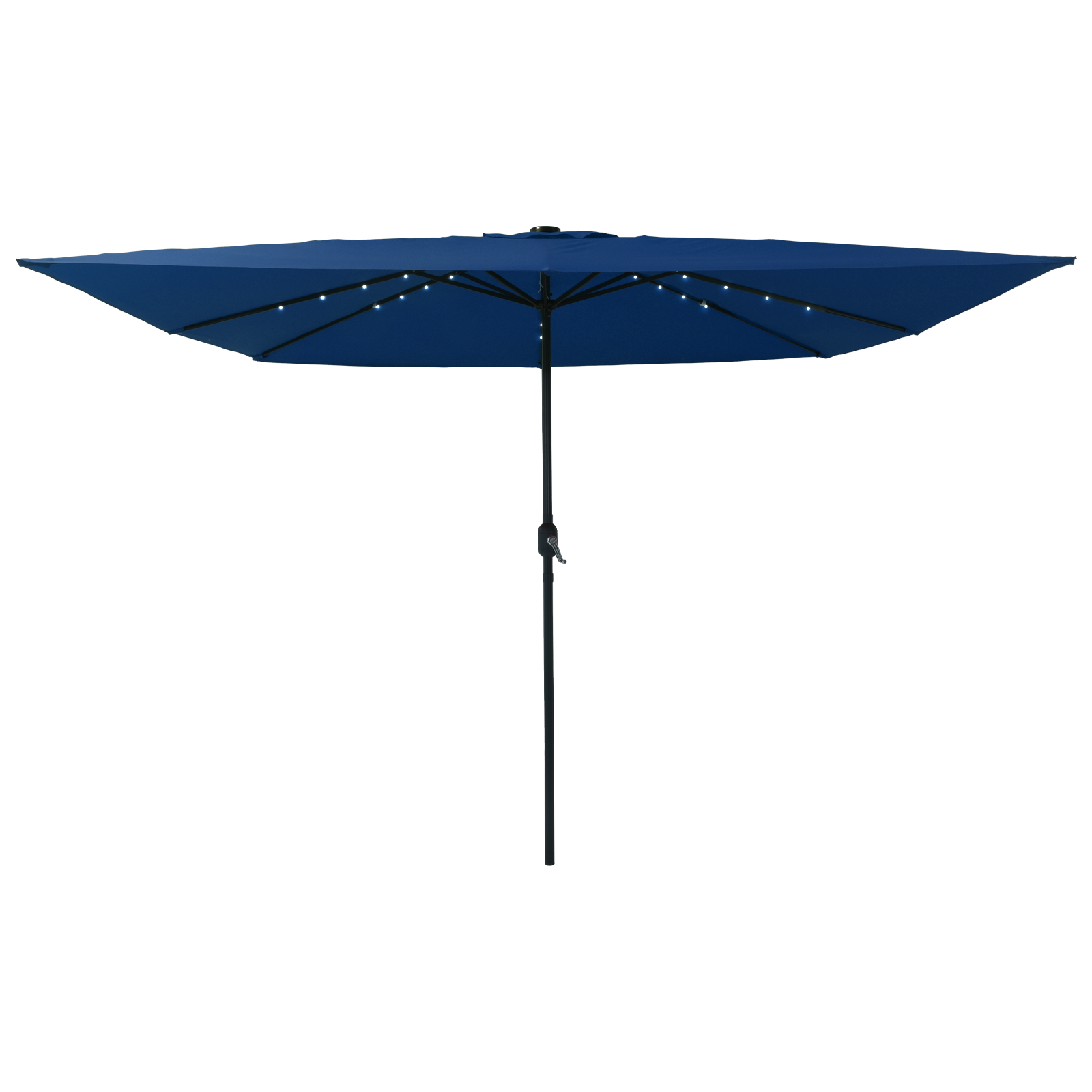 Parasol quadrato da giardino  con luci LED 295x245 cm Blu