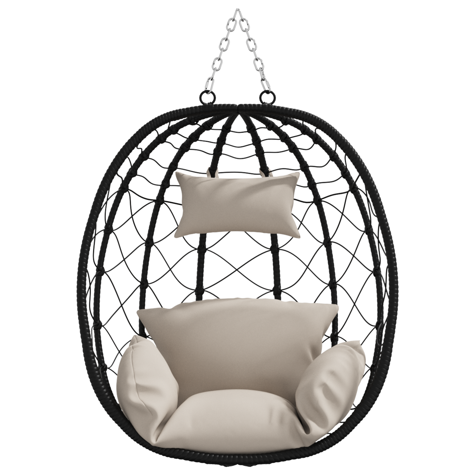 Sedia Uovo Appesa Basket senza Supporto Tortora Polyrattan