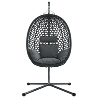 Sedia a Uovo Appesa con Supporto Antracite Rattan Polimerico